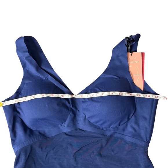 Honeylove LiftWear Tank XL Navy Built-In Bra Smoothing Shapewear Cami Luxury - Picture 4 of 15